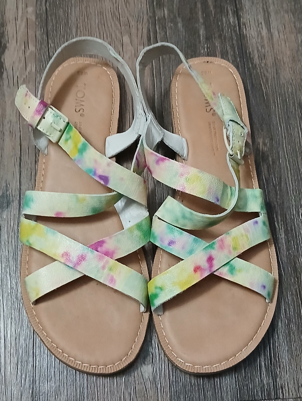 Toms Women's Multi-Color Tie-Dye Strappy Sandals